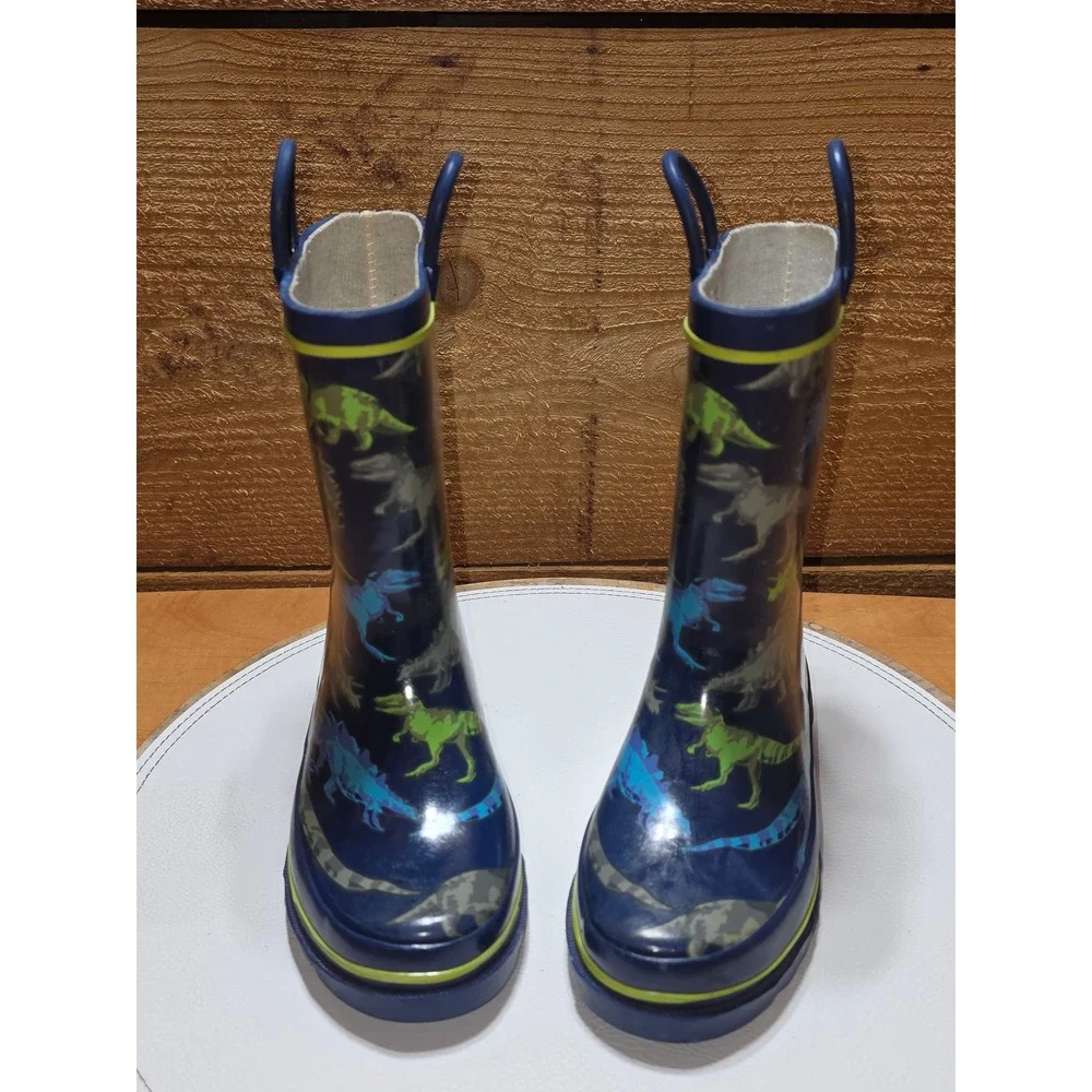 Western Chief Kids Dinosaur Friends Navy Blue Rubber Rain Boots Size 12 2410634P